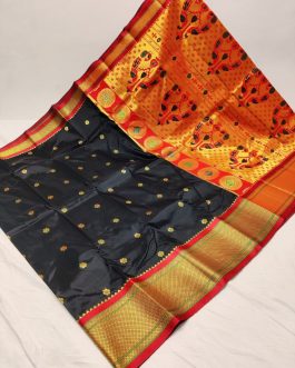 Big Border Kadiyal Paithani Black and Red