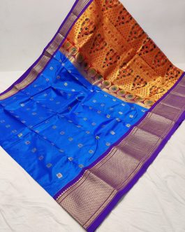 Big Border Kadiyal Paithani Royal Blue