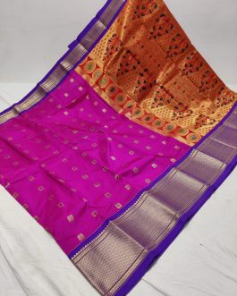 Big Border Kadiyal Paithani Purple and Blue