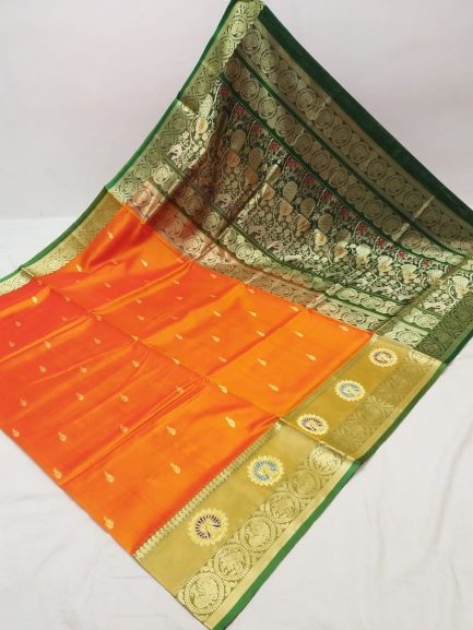 big border peshwai orange green