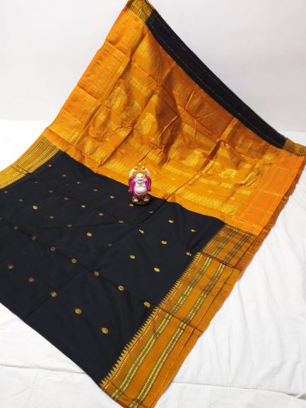 cotton naraynpeth black yellow