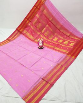 Cotton Silk Narayanpeth Paithani Pink