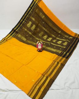 Cotton Silk Narayanpeth Paithani Yellow and Black