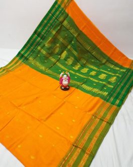 Cotton Silk Narayanpeth Paithani Yellow and Green