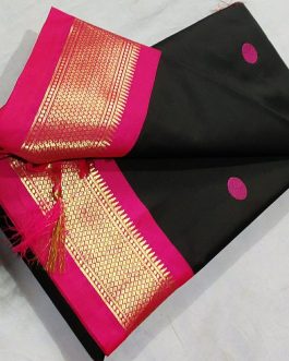 Dollar Sico Silk Paithani Black and Pink