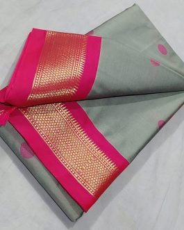 Dollar Sico Silk Paithani Gray and Pink