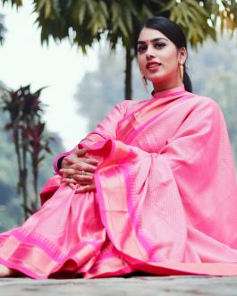 Katki Khan Saree Pink