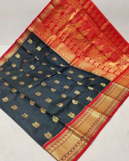 Mahalsa Silk Paithani Black and Red