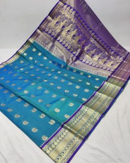 Mahalsa Silk Paithani Narayani Blue