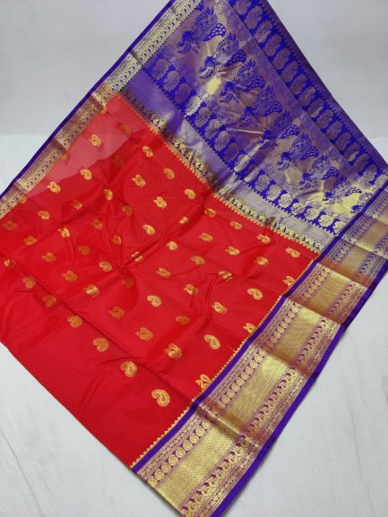 mahalsa paithani red blue