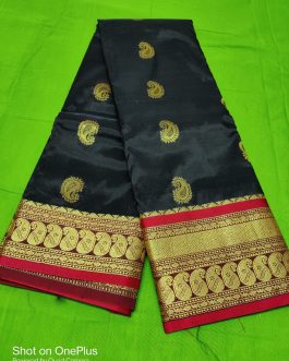 Mango Mahalsa Silk Paithani Black and Maroon