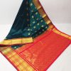 mango mahalsa paithani dark green red