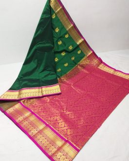 Mango Mahalsa Silk Paithani Green and Pink