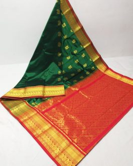 Mango Mahalsa Silk Paithani Green and Red