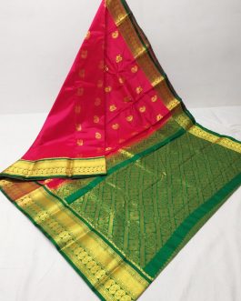 Mango Mahalsa Silk Paithani Pink and Green