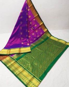 Mango Mahalsa Silk Paithani Purple and Green