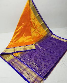 Mango Mahalsa Silk Paithani Yellow and Blue