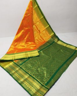 Mango Mahalsa Silk Paithani Yellow and Green