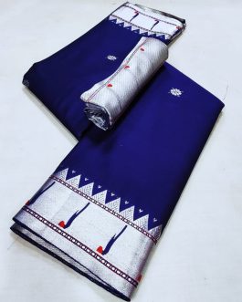 Muniya Silk Paithani Blue and Silver