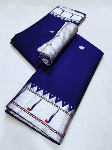 muniy silk paithani blue