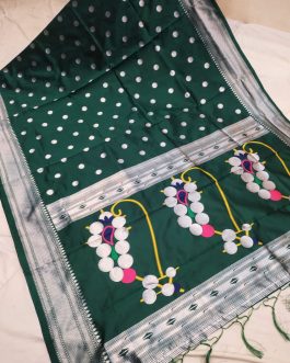 Semi Nath Silk Paithani Green