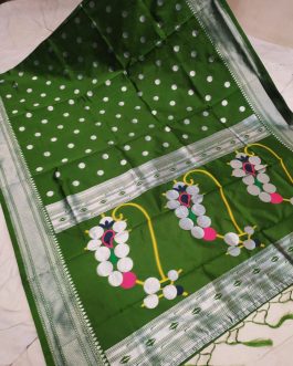 Semi Nath Silk Paithani green