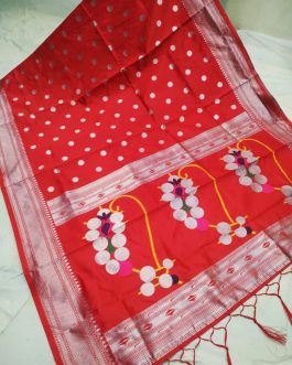 Semi Nath Paithani Red