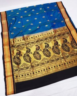 Priya Kadiyal Silk Paithani Blue and Black