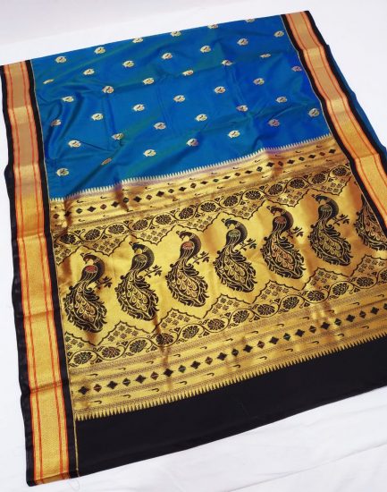 priya kadiyal paithani Blue black