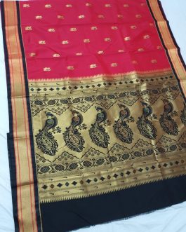 Priya Kadiyal Silk Paithani Red and Black