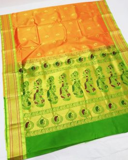 Priya Kadiyal Silk Paithani Yellow and Green