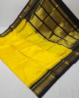 Pure Silk Erkal Paithani Yellow and Black