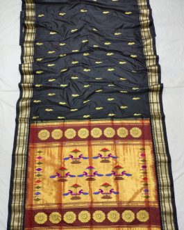 Pure Silk Paithani Black