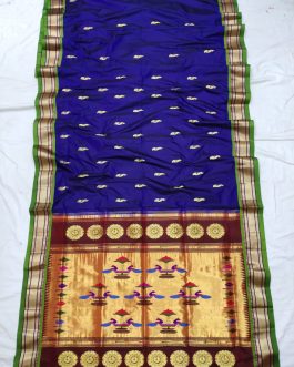 Pure Silk Paithani Blue