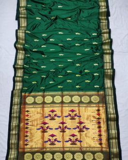 Pure Silk Paithani Green