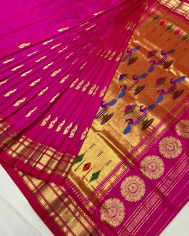 Pure Silk Paithani Pink