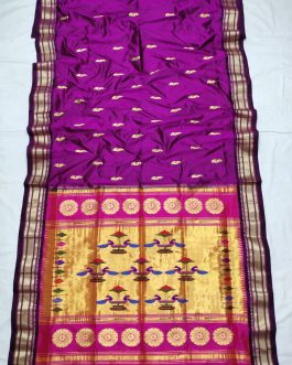 Pure Silk Paithani Purple