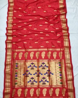 Pure Silk Paithani Red