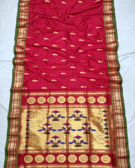 Pure Silk Paithani Red