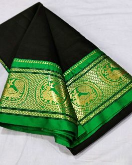 Muniya Sico Silk Paithani Black and Green