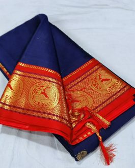 Ring More Sico Silk Paithani Blue and Red