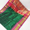 sambhaji silk paithani green pink