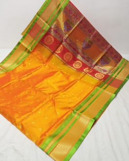 Sambhaji Silk Paithani Yellow and Parrot Green