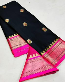 Maharani Sico Paithani Black and Red