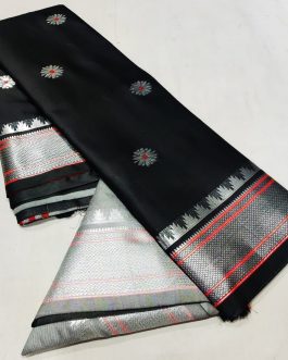 Maharani Sico Paithani Black and Silver