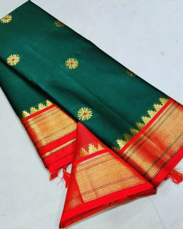 Maharani Sico Paithani Green and Red