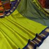 kadiyal Sico Silk Paithani Parrot blue