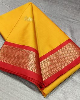 Kadiyal Sico Silk Paithani Yellow and Red