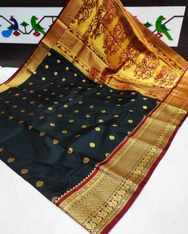 Star Mahalsa Paithani Black and Maroon