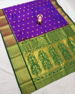 Star Mahalsa Paithani Purple and Green